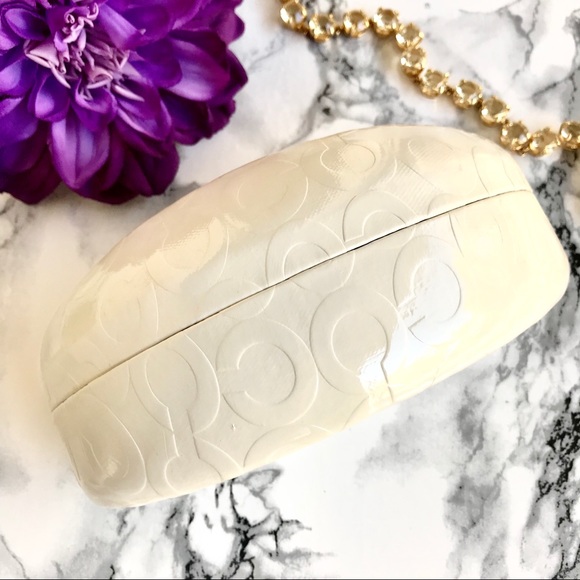 🆕NEW▪️COACH Sunglasses Case. White/Brown - Picture 5 of 7
